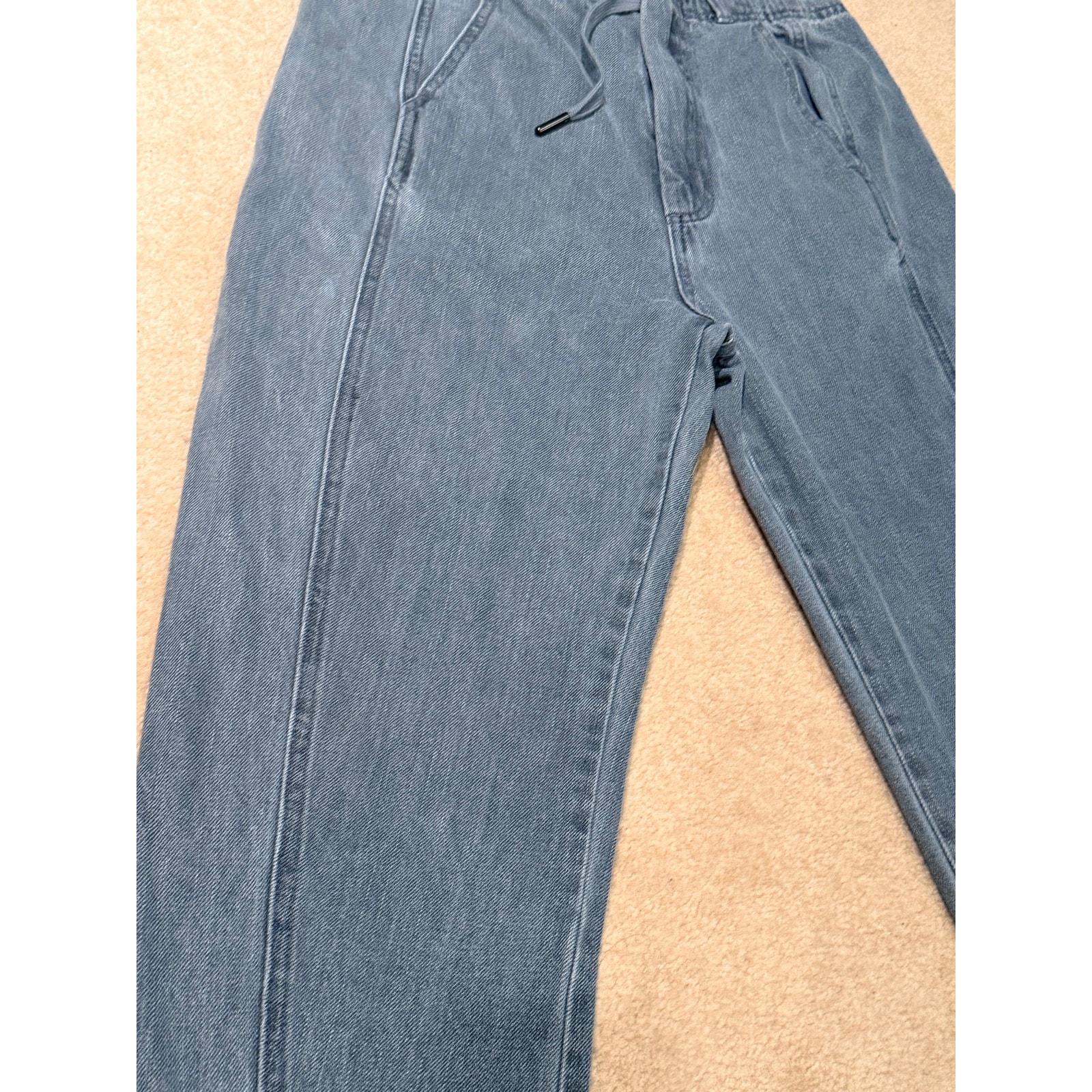 Roucha Delen Denim Pants Womens Vintage 100% Cotton Drawstring Waist Size Aa — image 3 of 8